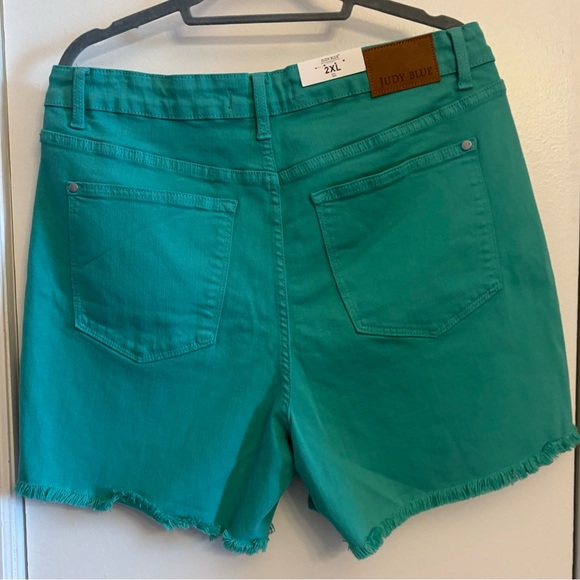 Judy Blue Vibrant Green Jean Shorts - Picture 3 of 4